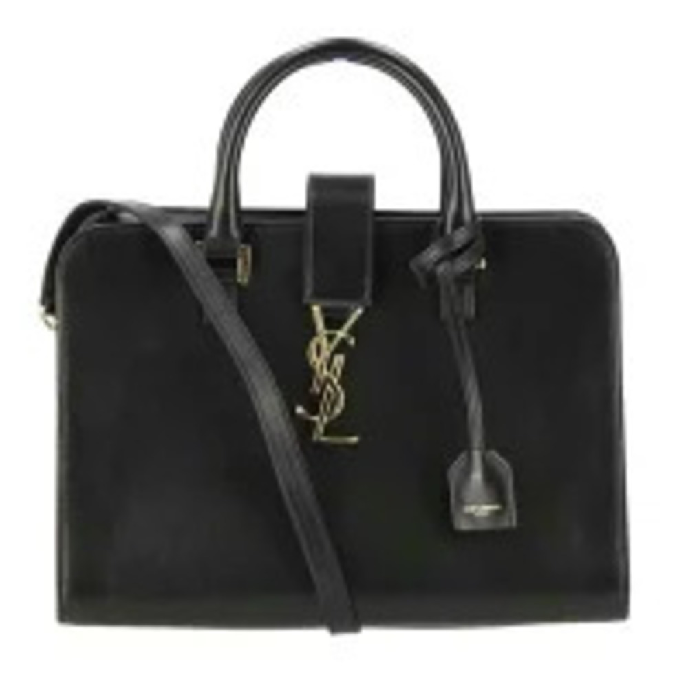 Saint Laurent Monogram Cabas bag black leather accented